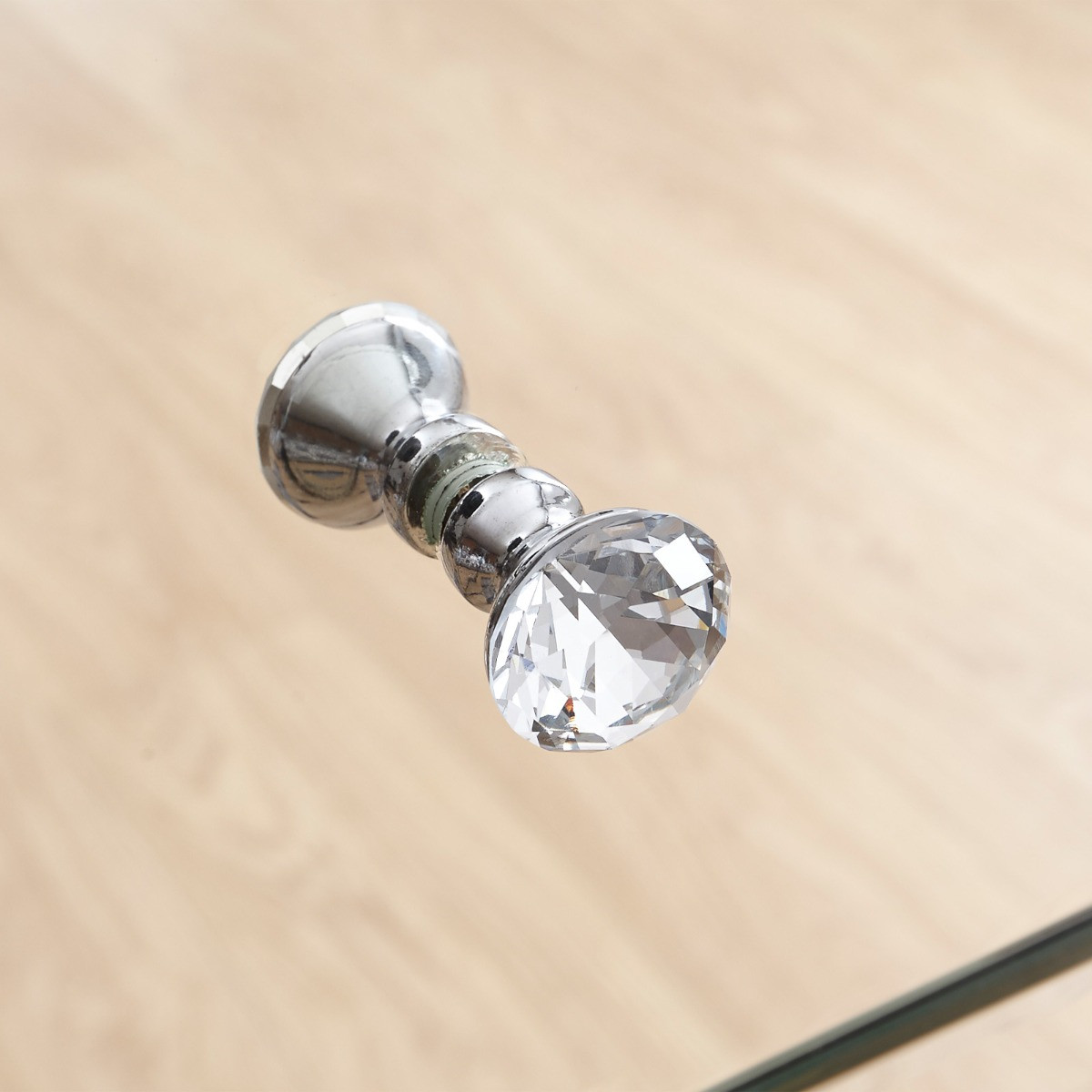 Mirrored 3 Drawer Slim Chest Clear Glass>