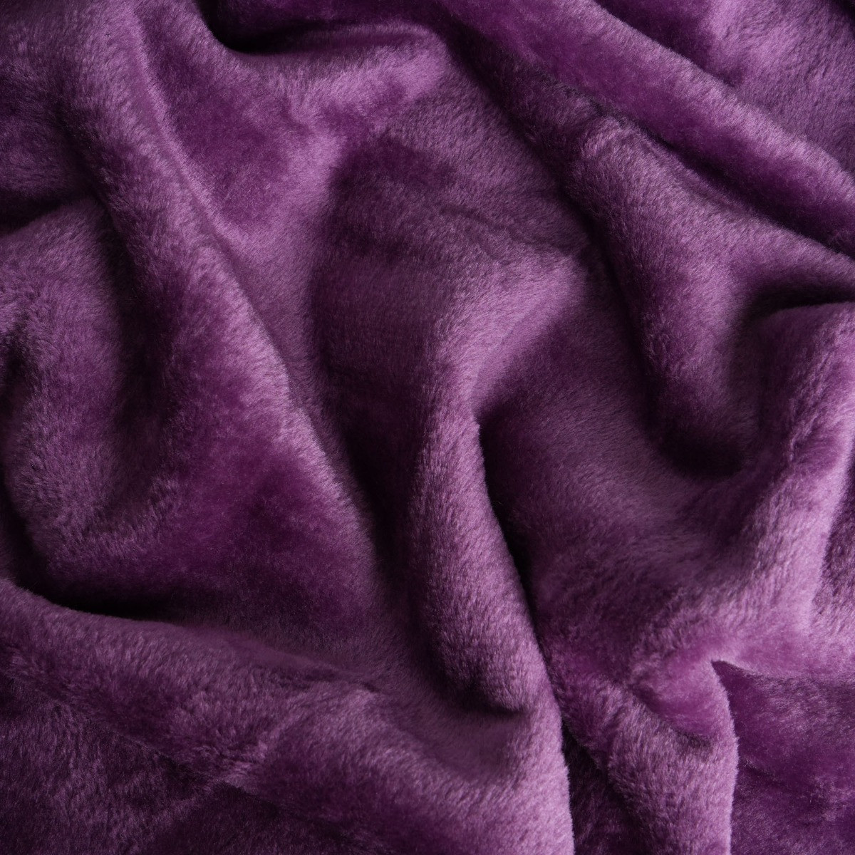 Luxury Faux Fur Mink Fleece Single Throw - Grape>