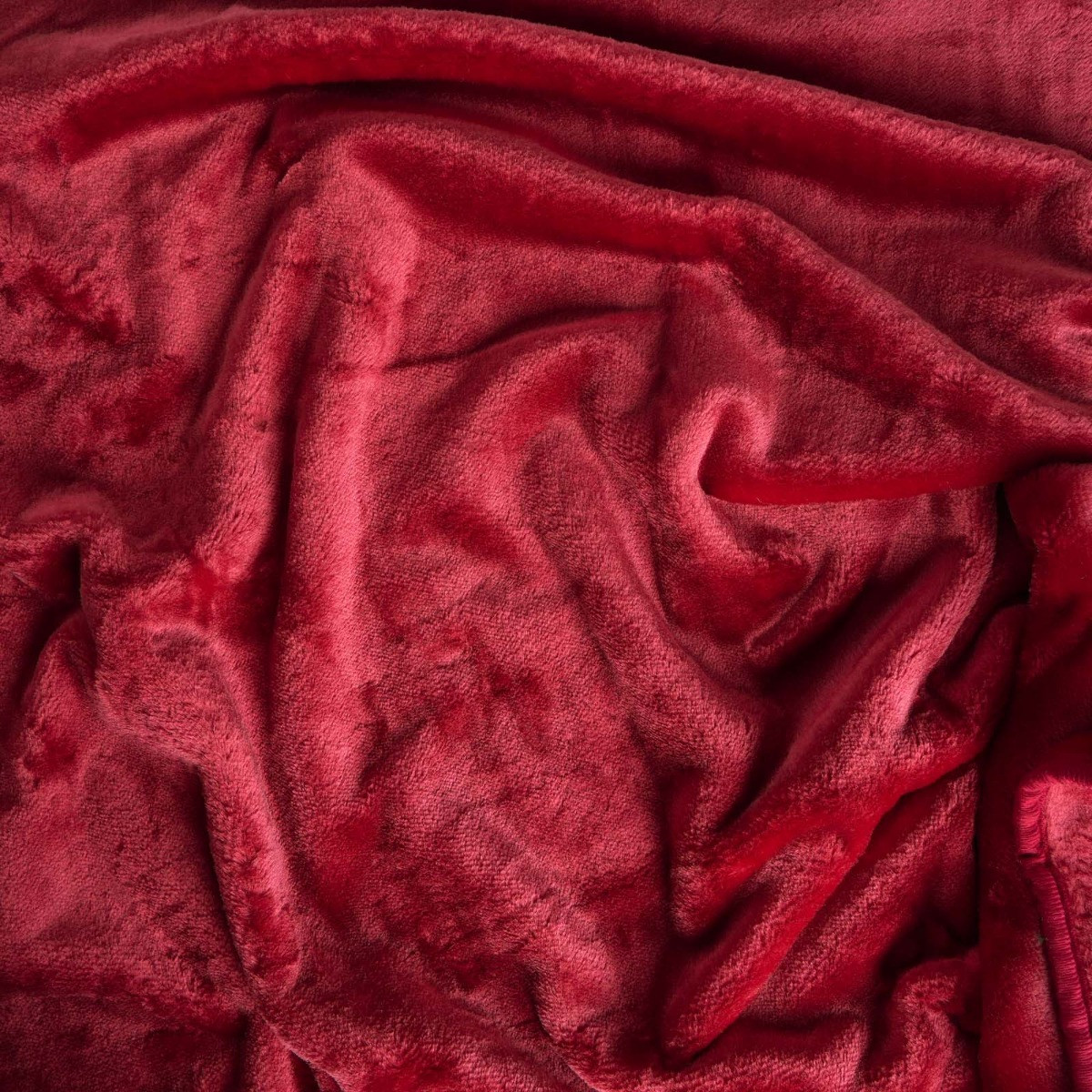 Luxury Faux Fur Mink Fleece Double Throw - Red>