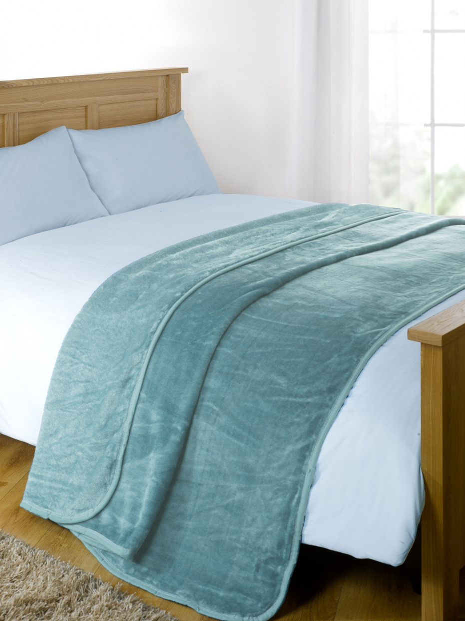 Luxury Faux Fur Large Mink Fleece Throw Sofa Bed Soft Warm Blanket 125x150cm - Aqua>