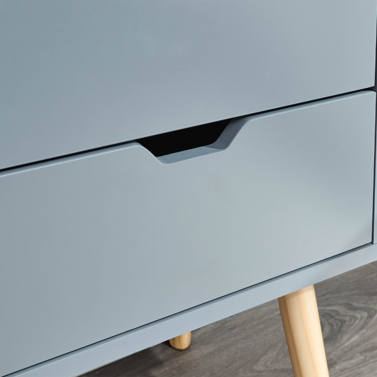 Nyborg Single 2 Drawer Bedside Table - Dark Grey>