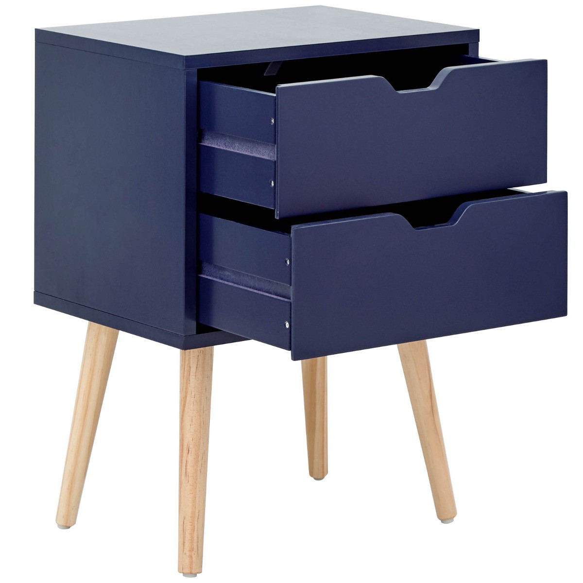 Nyborg Single 2 Drawer Bedside Table - Nightshadow>