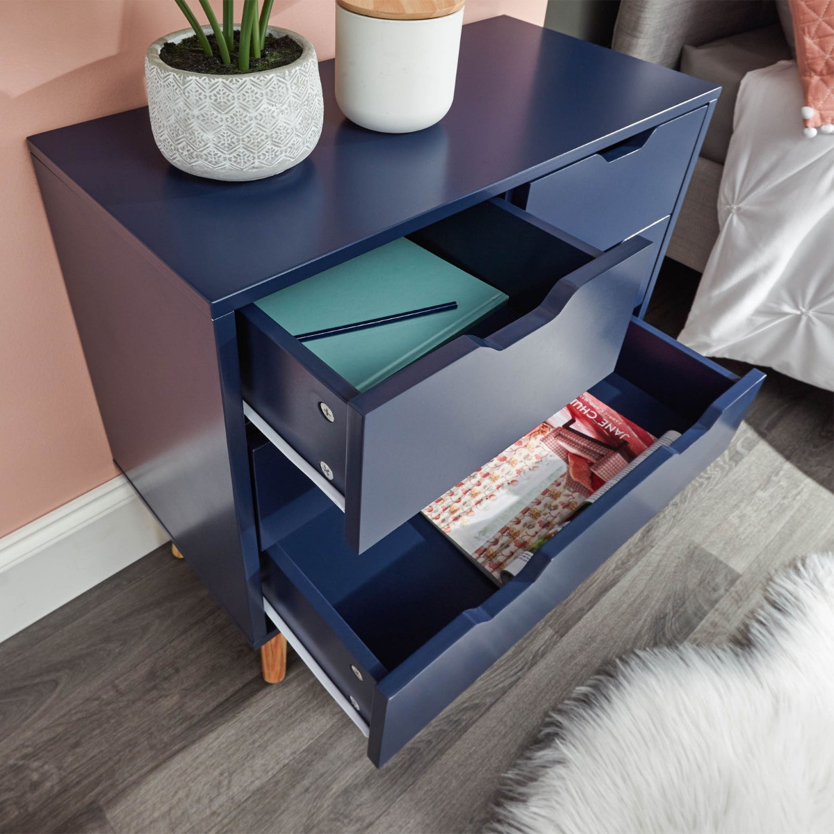 Nyborg 2+2 Drawer Chest of Drawers - Nightshadow Blue>