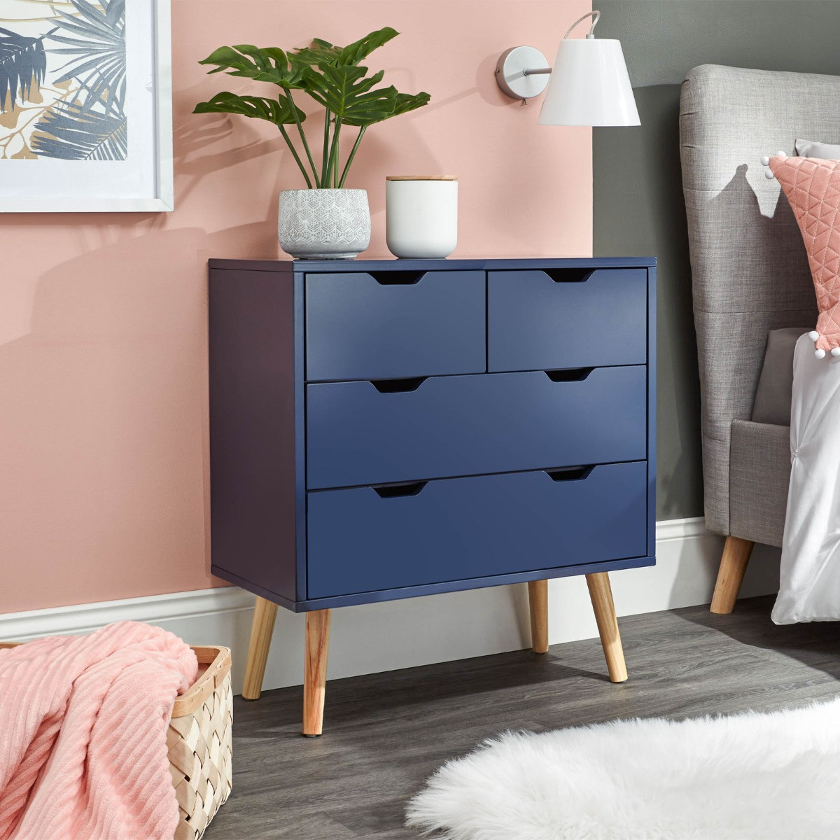 Nyborg 2+2 Drawer Chest of Drawers - Nightshadow Blue>
