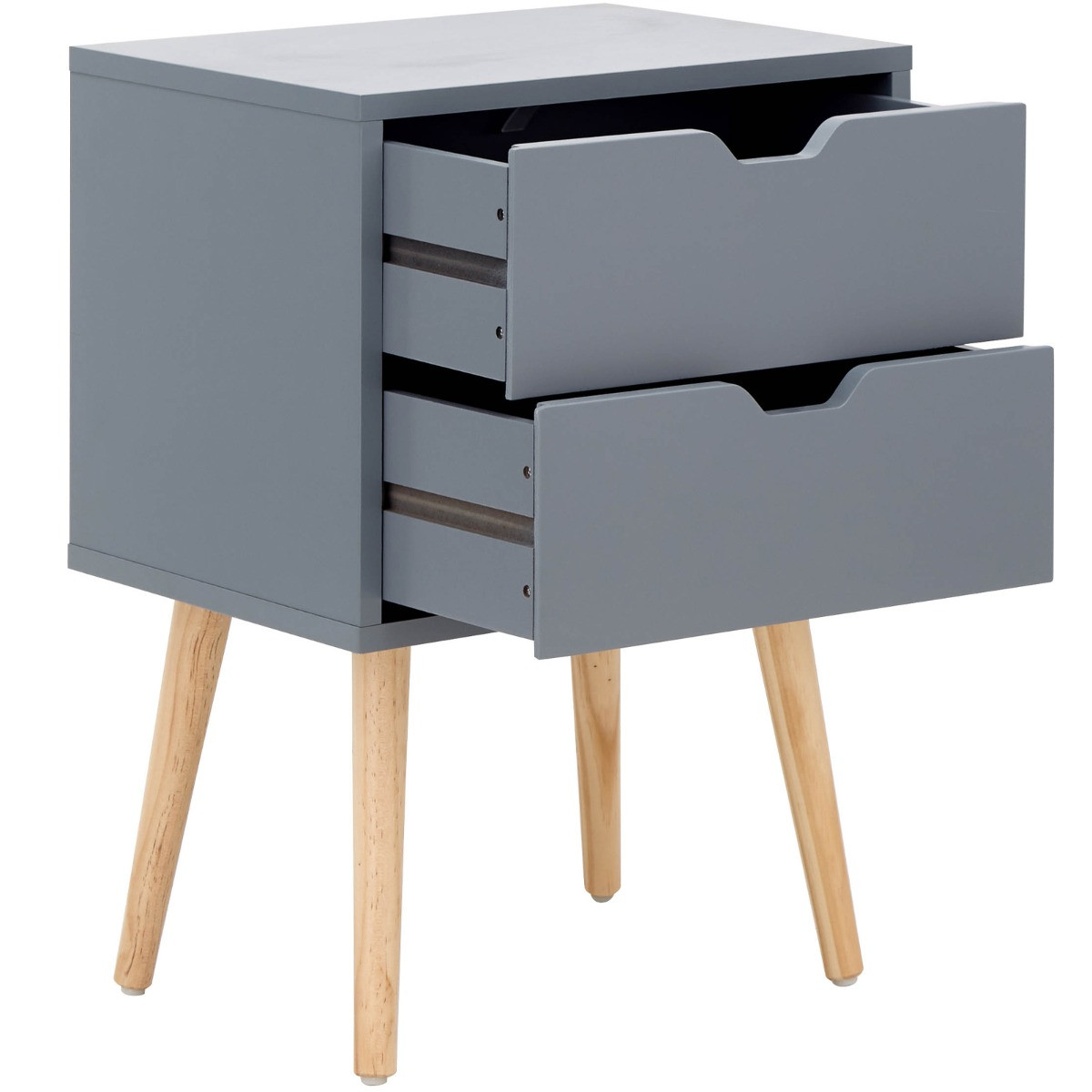 Nyborg Pair Of 2 Drawer Bedside Tables - Dark Grey>