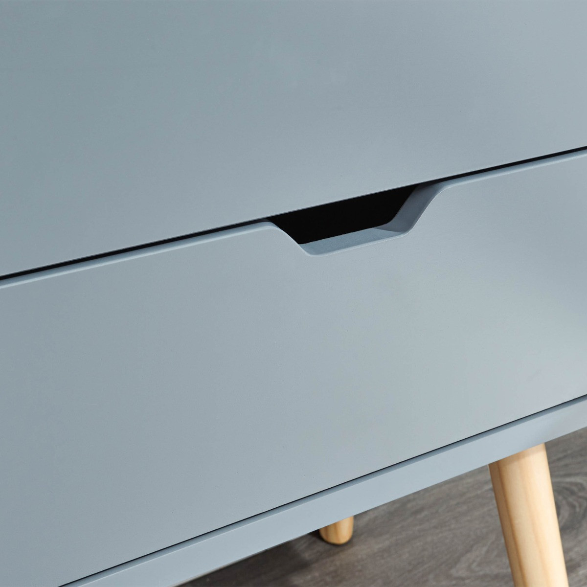 Pair Of 2 Drawer Bedside Tables Dark Grey