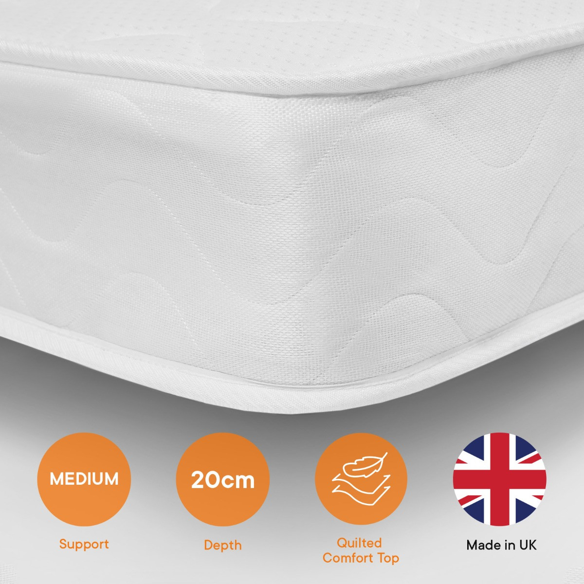 OHS Extra Comfort Memory Foam Spring Mattress, White – King>