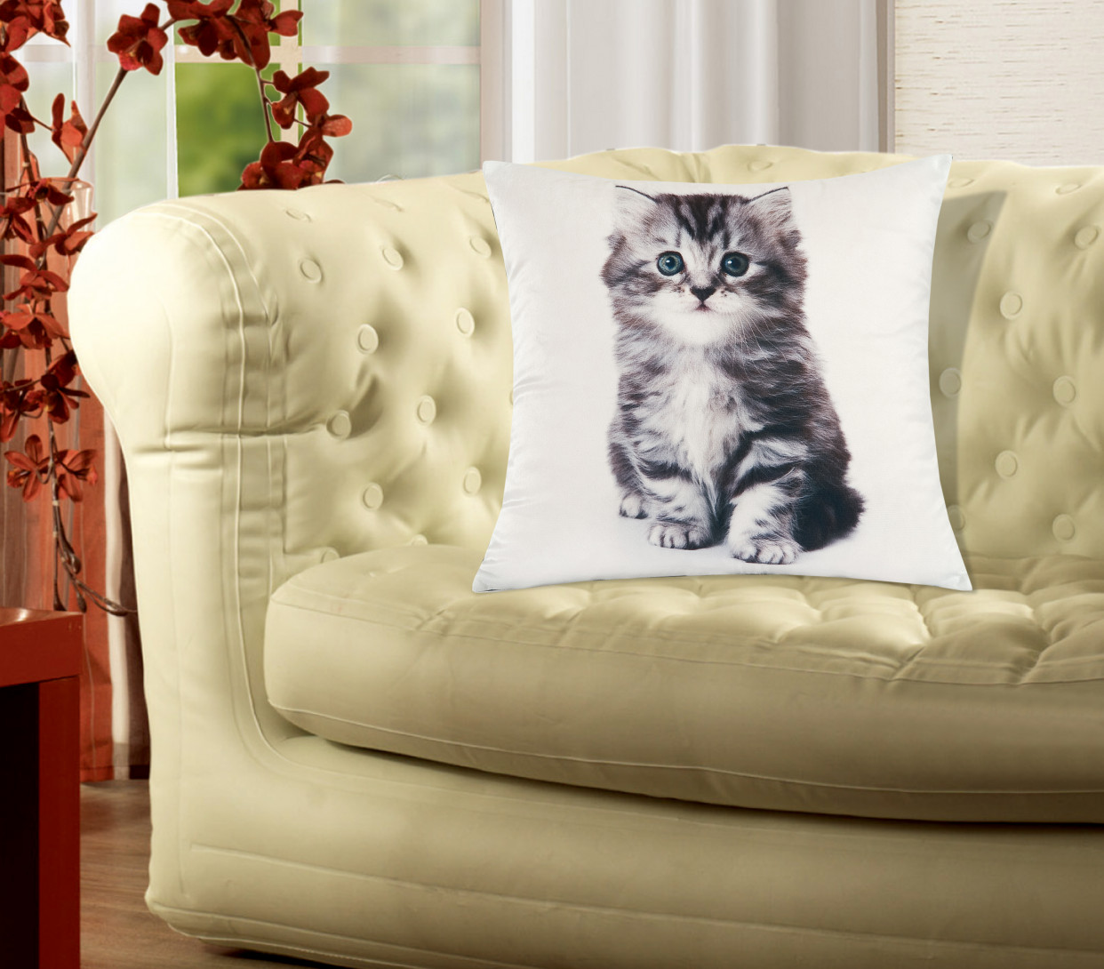 Soft Animal Cushion Cover 45 x 45cm Unfilled - Kitten>