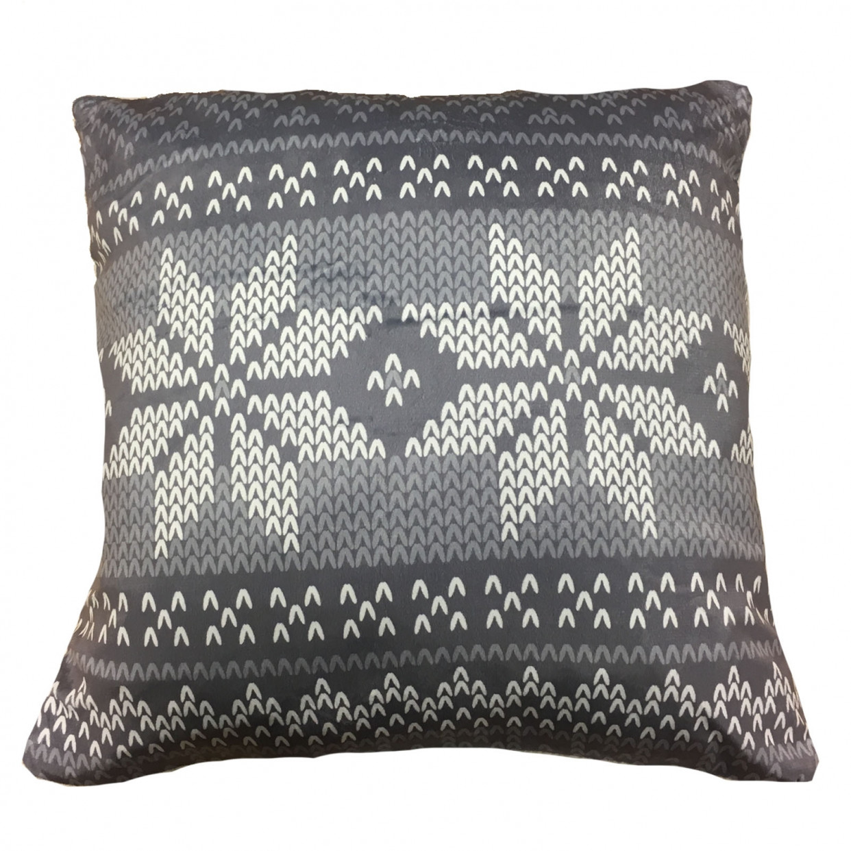 Nordic Fleece Cushion Cover, Grey White - 43 x 43cm>