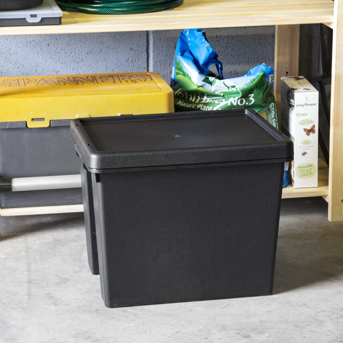 Wham Storage Box & Lid, Black - 24 Litre>