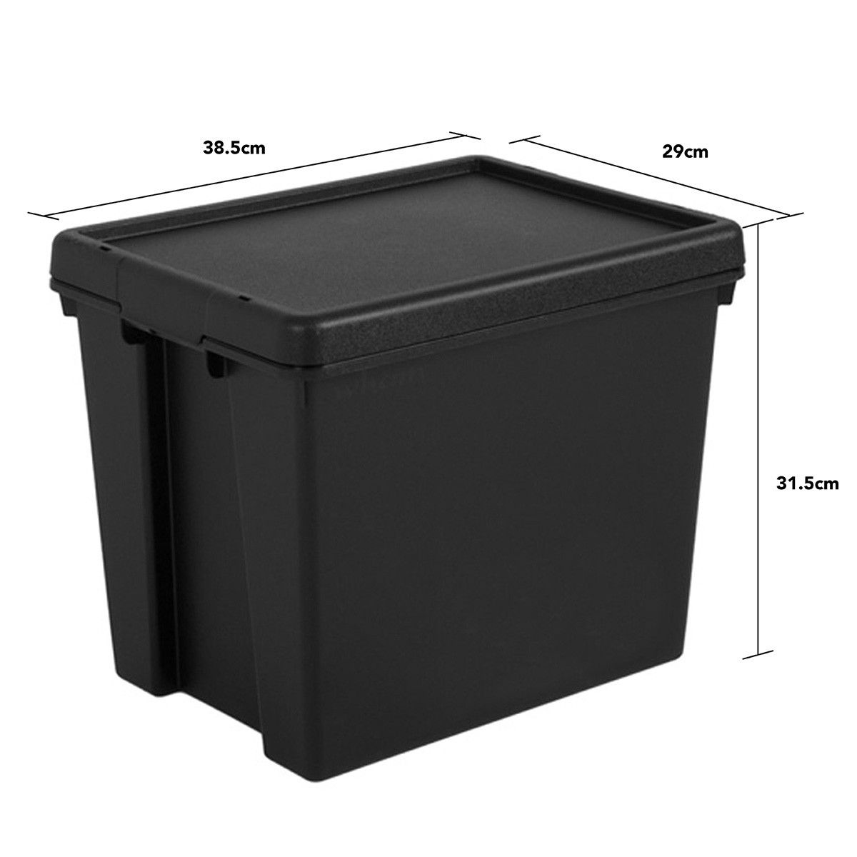 Wham Storage Box & Lid, Black - 24 Litre>