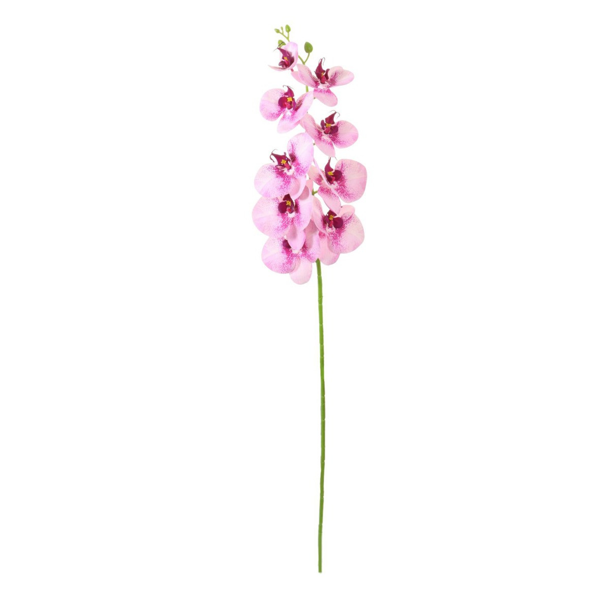 Artificial Single 9 Head Phalaenopsis Orchid Stem - Pink Freckle>