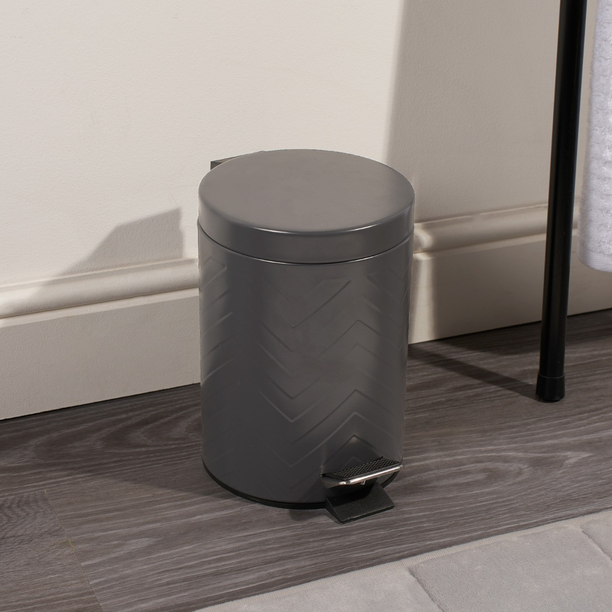 OHS Bathroom Pedal Bin Charcoal
