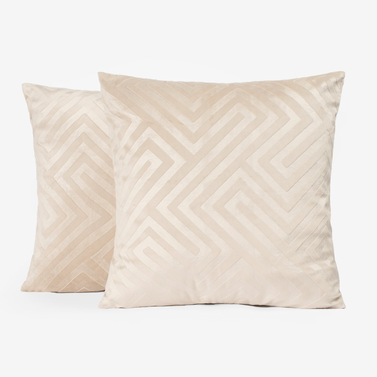 OHS 4 Pack Cut Out Matte Velvet Cushion Covers - Natural>