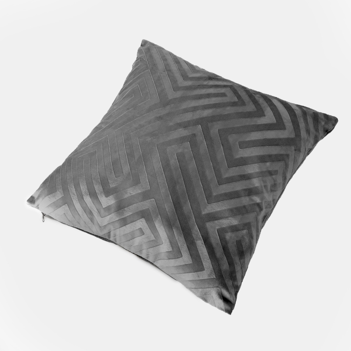 OHS Cut Out Velvet Cushion Covers, Charcoal - With Cushion>