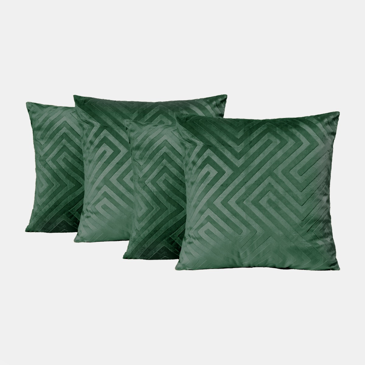 OHS 4 Pack Cut Out Matte Velvet Cushion Covers - Forest Green>
