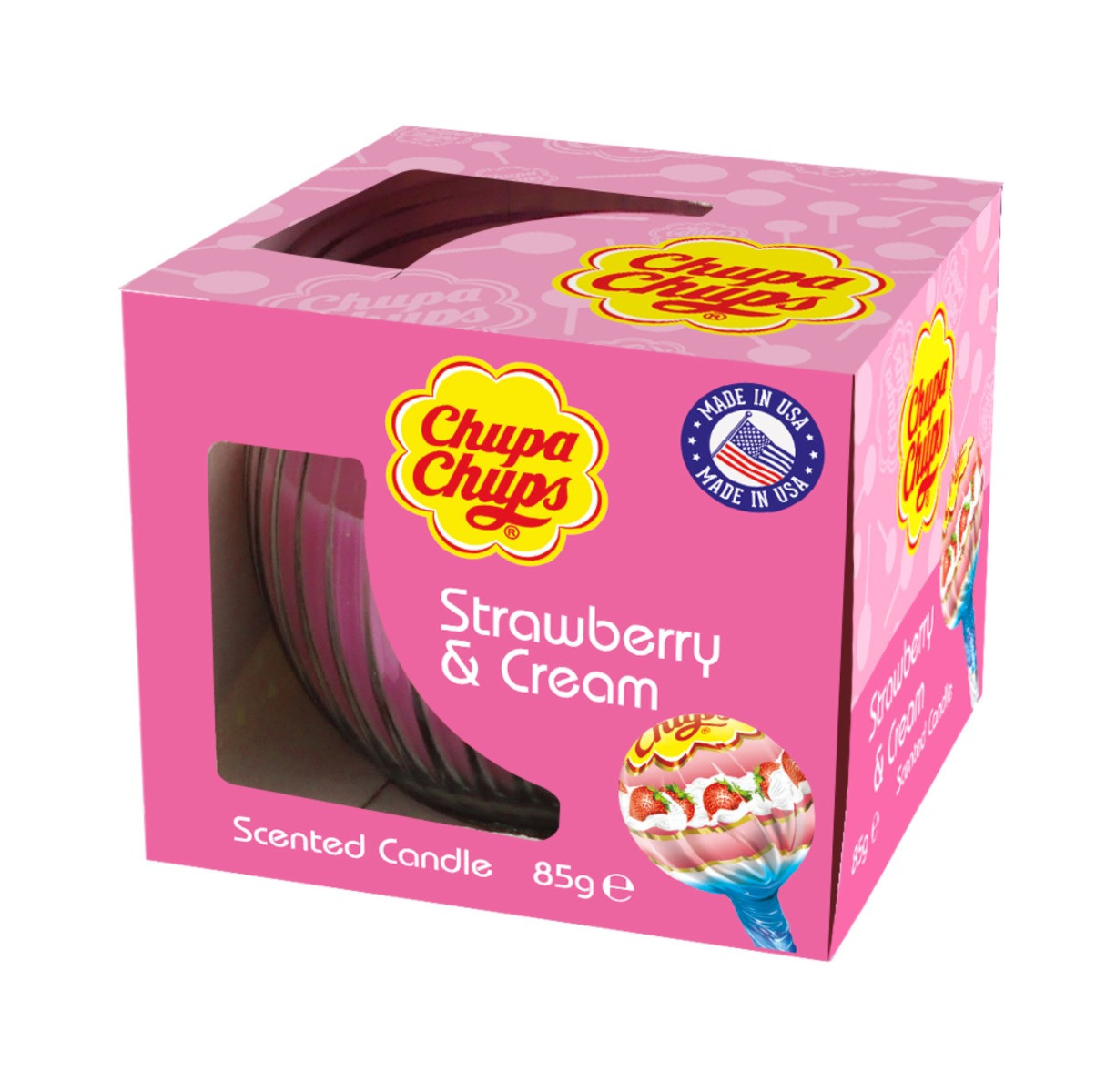 Chupa Chups Boxed Candle - Strawberry & Cream>