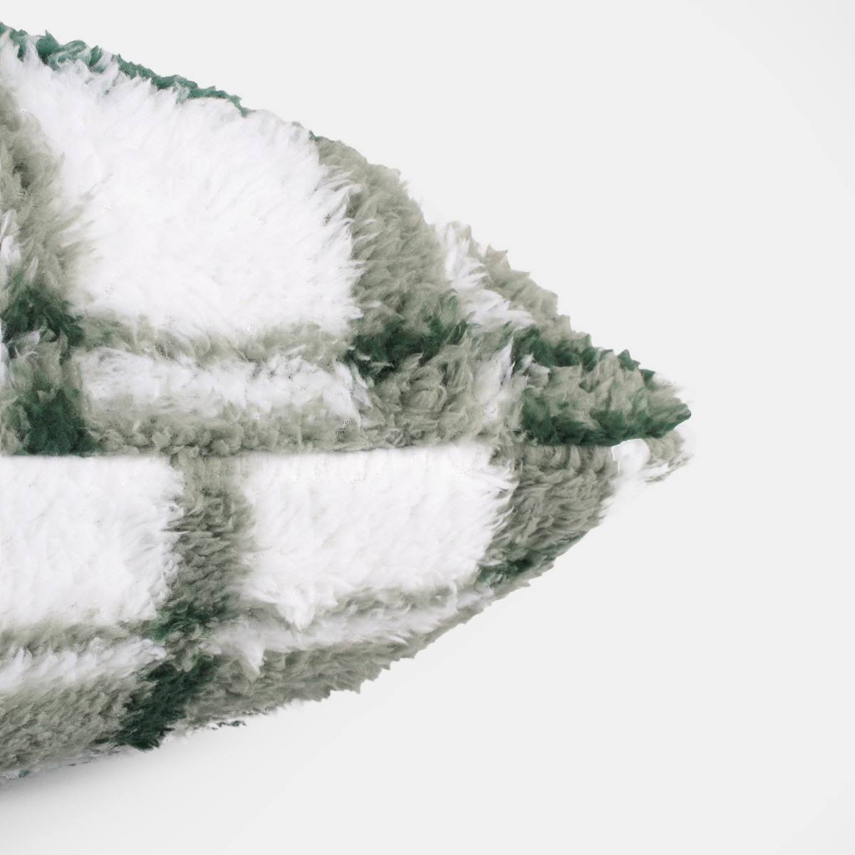 OHS Check Print Teddy Cushion Covers - Forest Green>