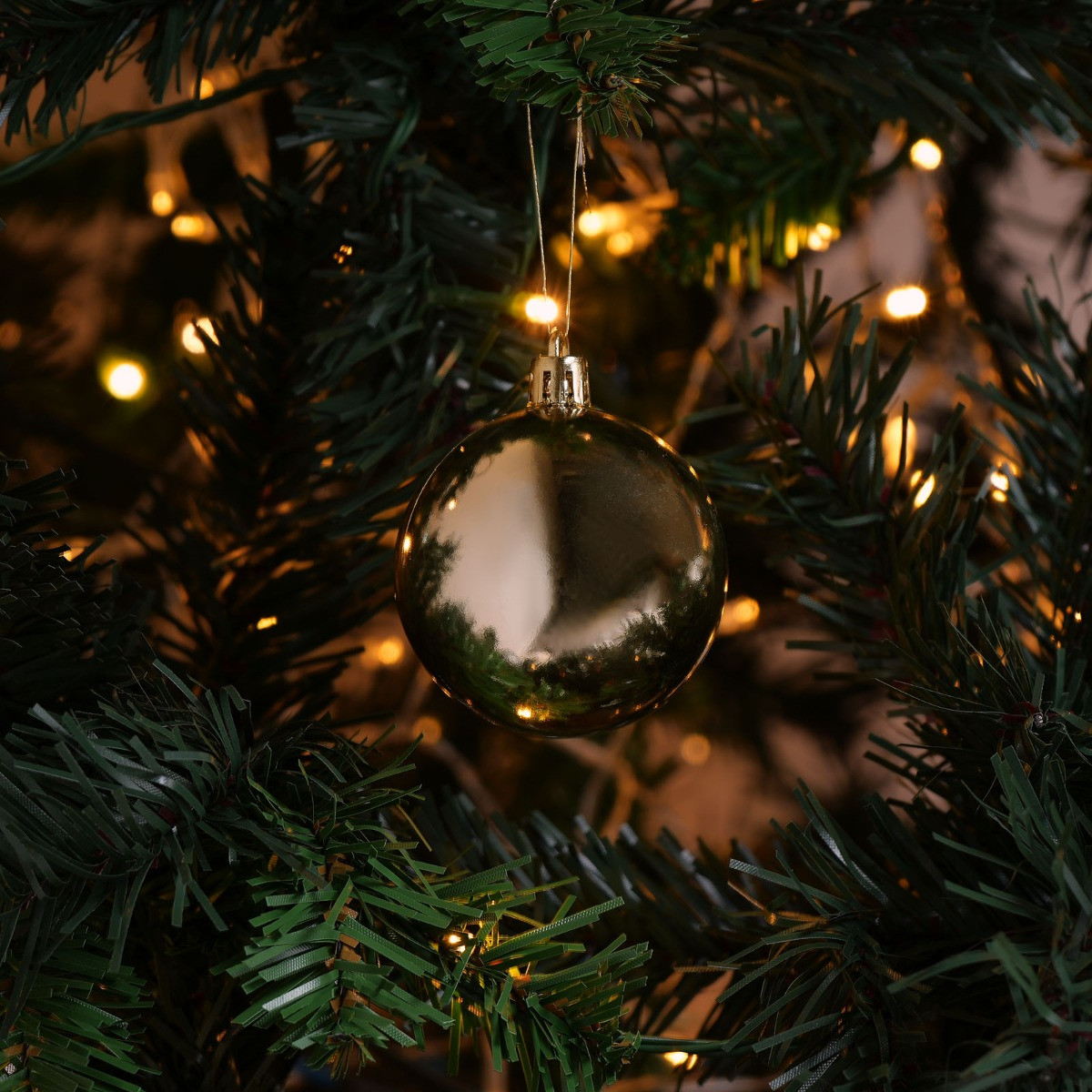 Pack of 24 Christmas Baubles - Champagne Gold>