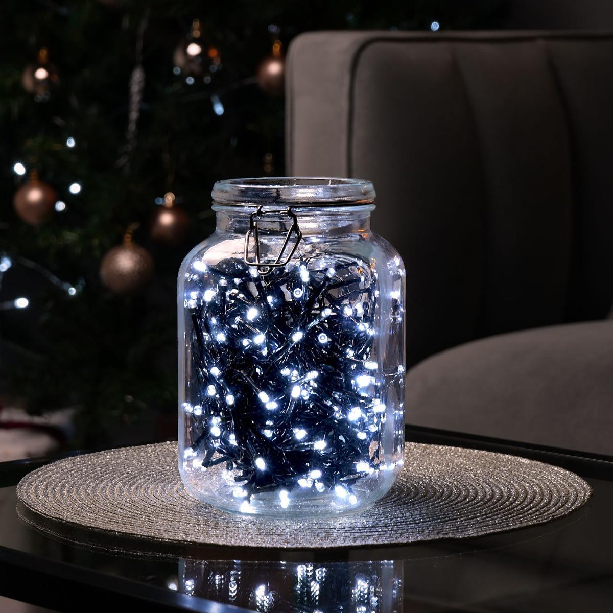 200 Indoor/Outdoor Mains Operated LED String Lights - Cold White>