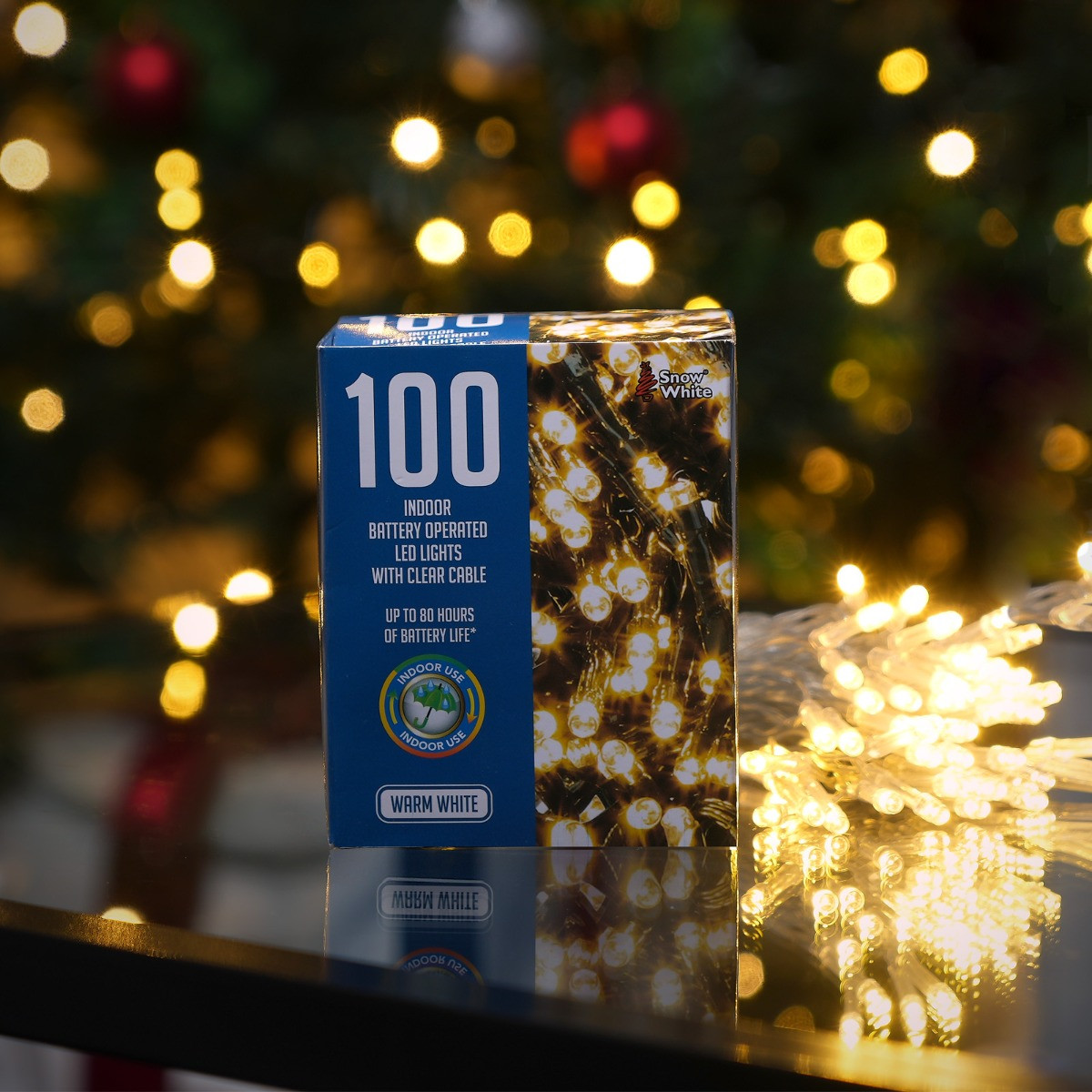 100 Indoor Battery Powered Fairy Lights - Warm White>