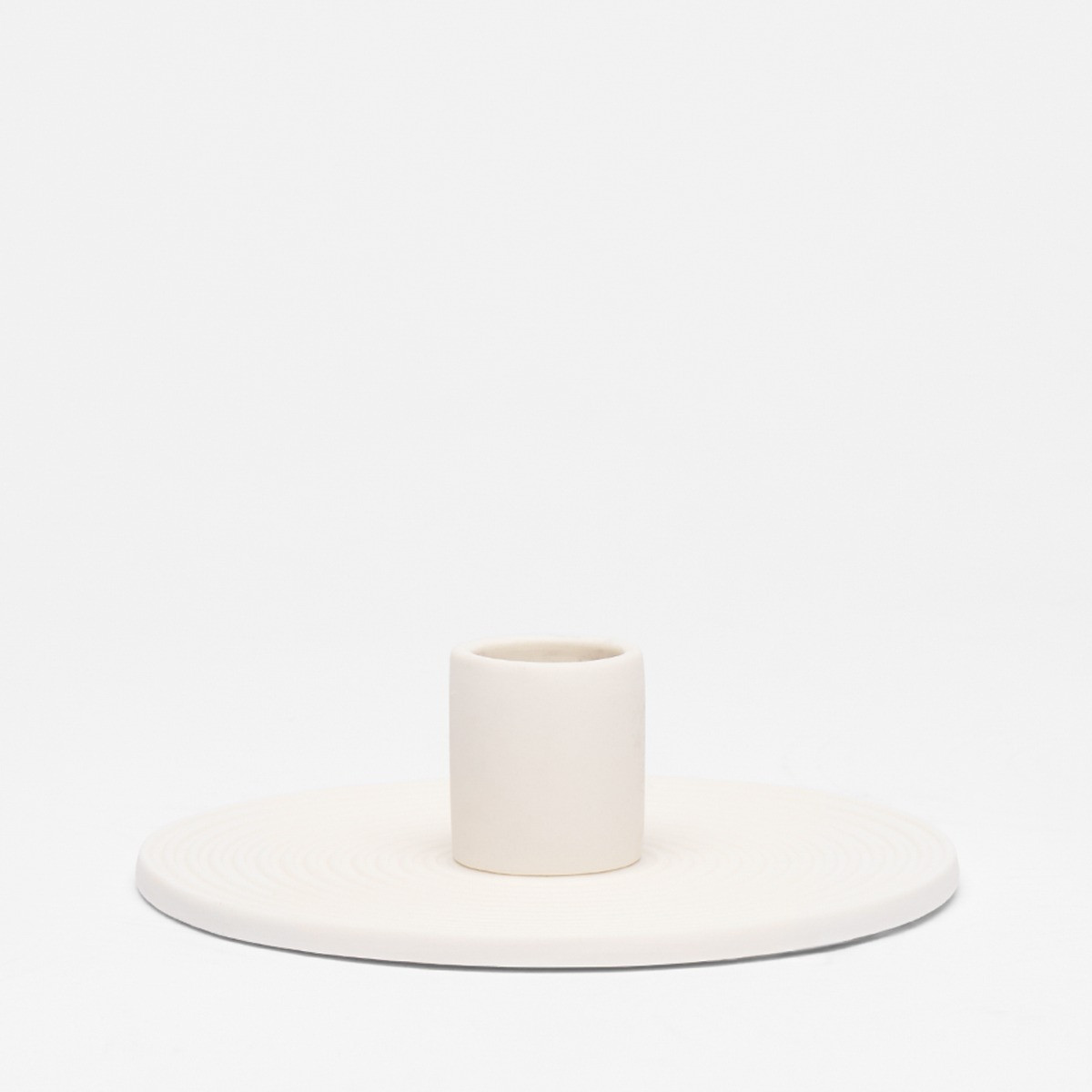 OHS Ceramic Taper Candle Holder - White>