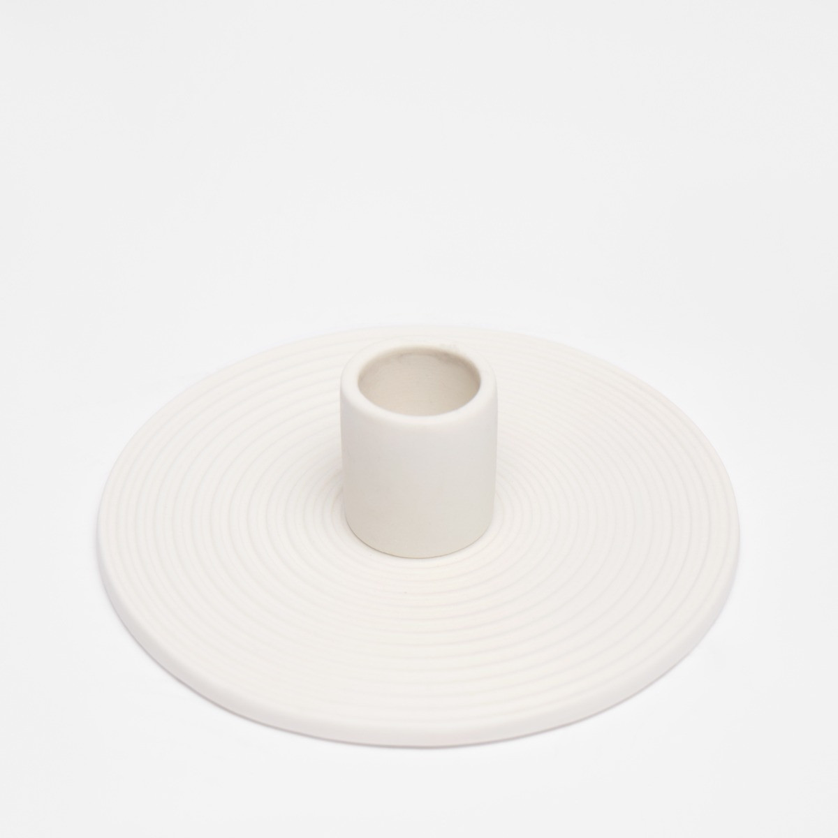 OHS Ceramic Taper Candle Holder - White>