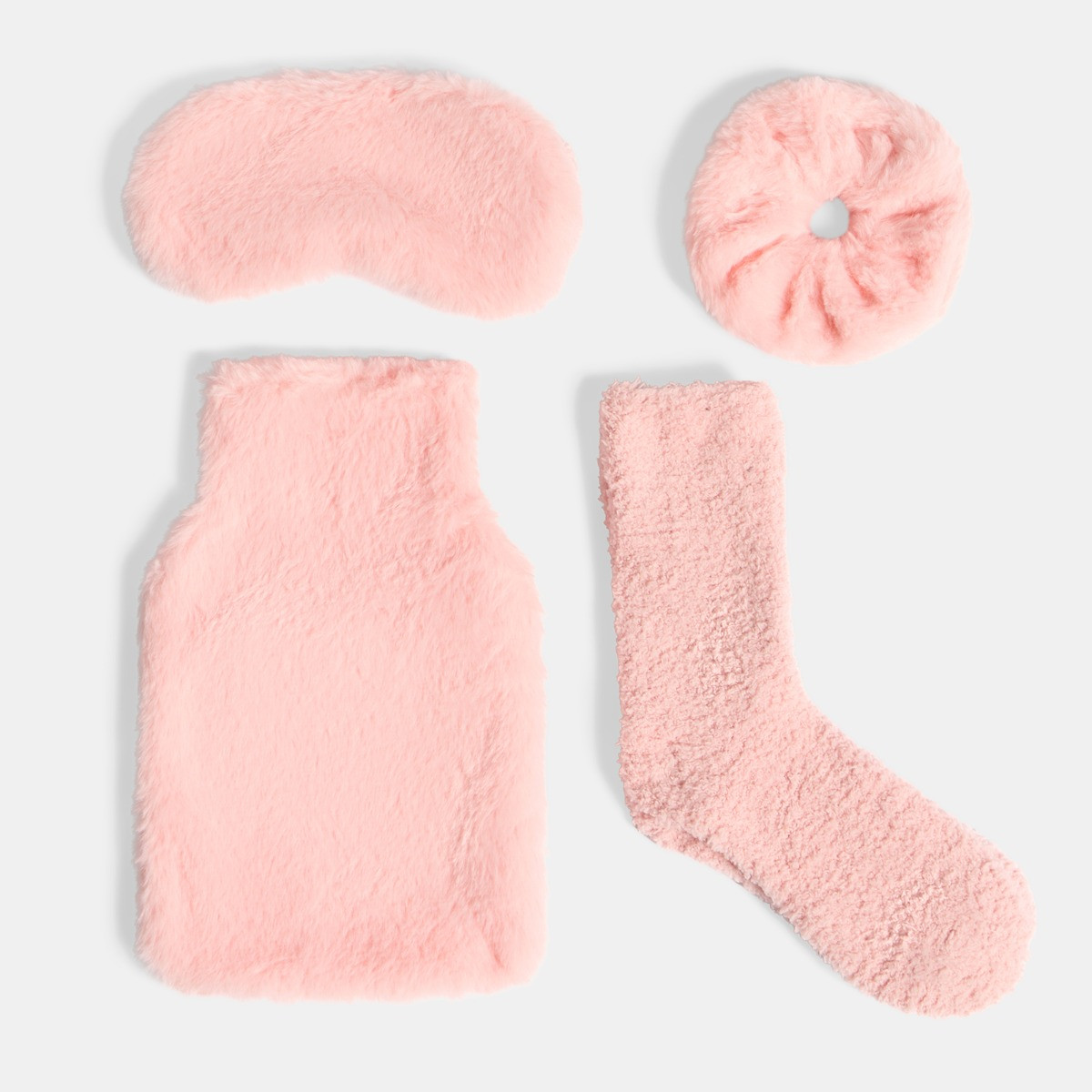 OHS Winter Warmer Cosy Hot Water Bottle Gift Set, Blush - 5PC>