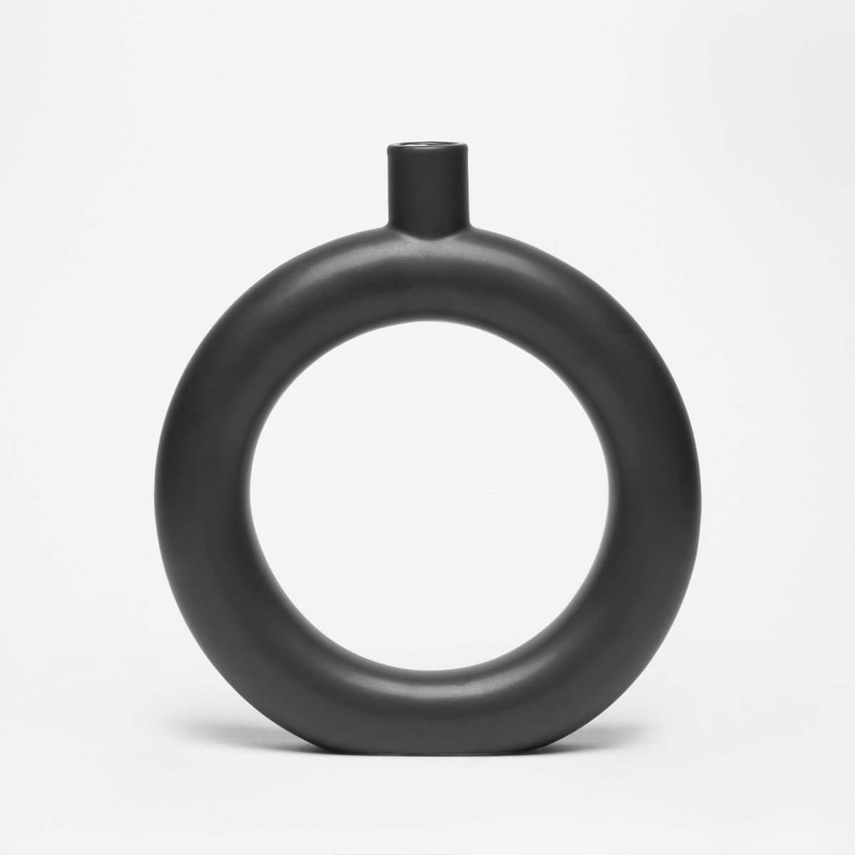 OHS Donut Ceramic Vase - Black>