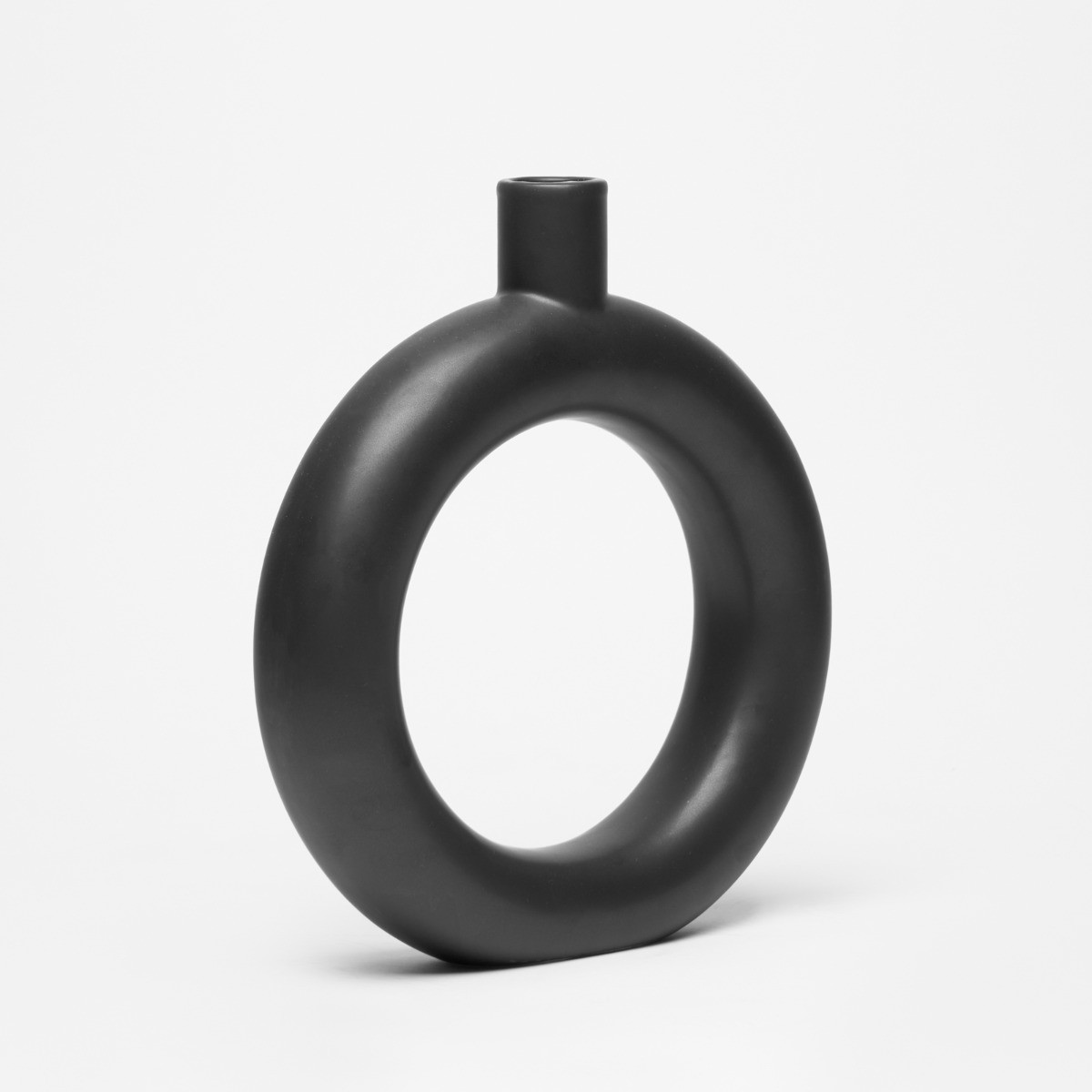 OHS Donut Ceramic Vase - Black>