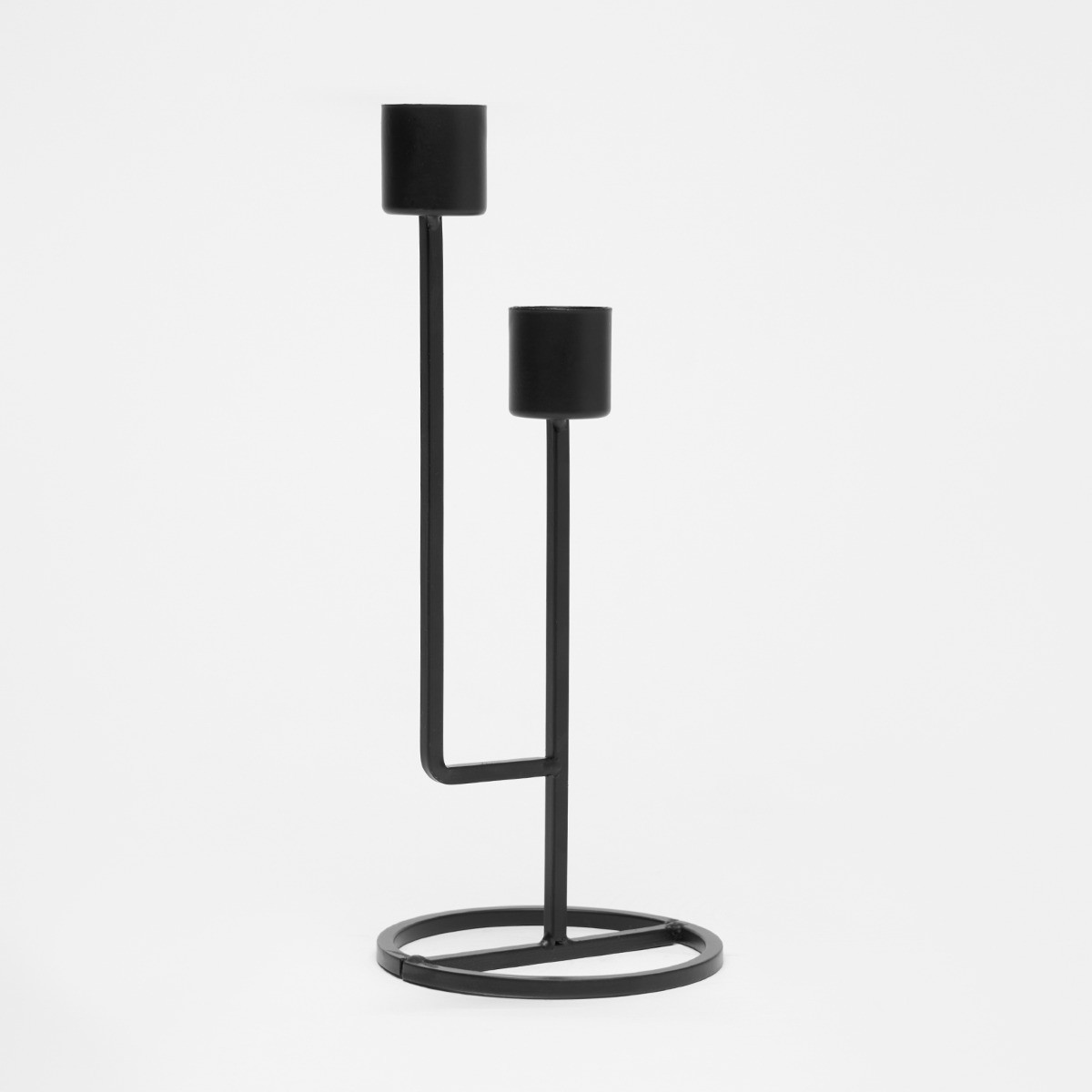 OHS Double Taper Candle Holder - Black>