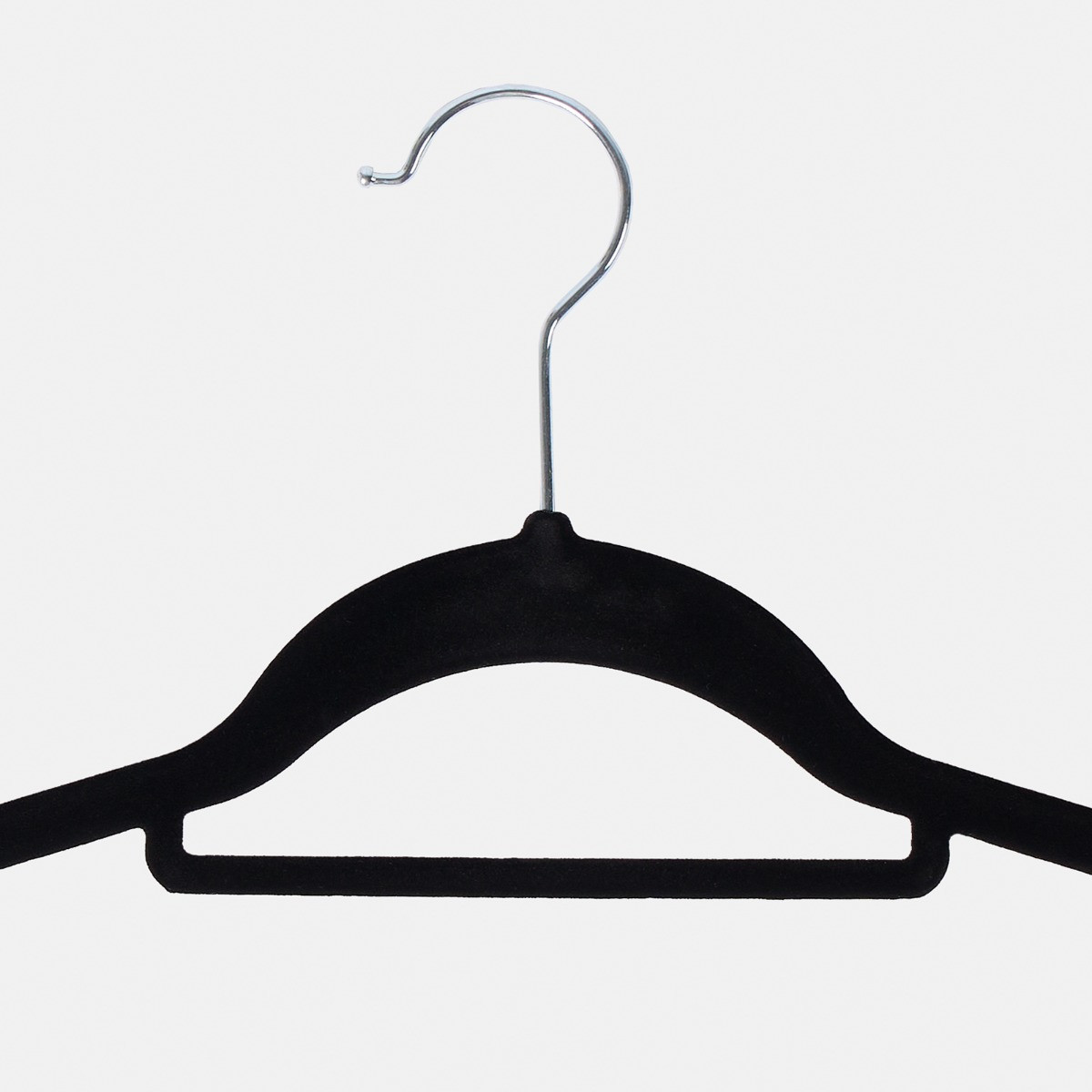 OHS 10 Piece Flocked Hangers Black