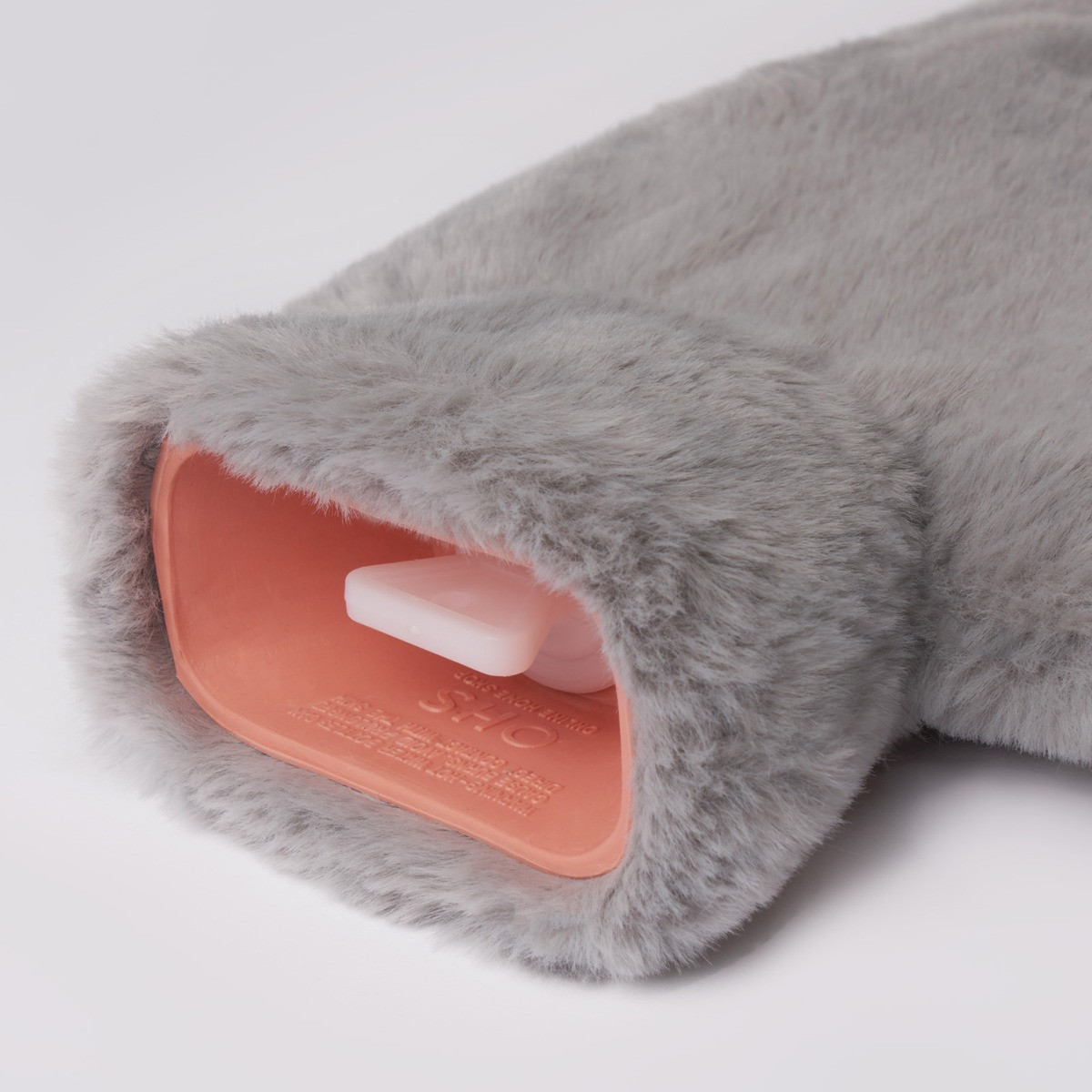 OHS Faux Fur Hot Water Bottle - Charcoal>