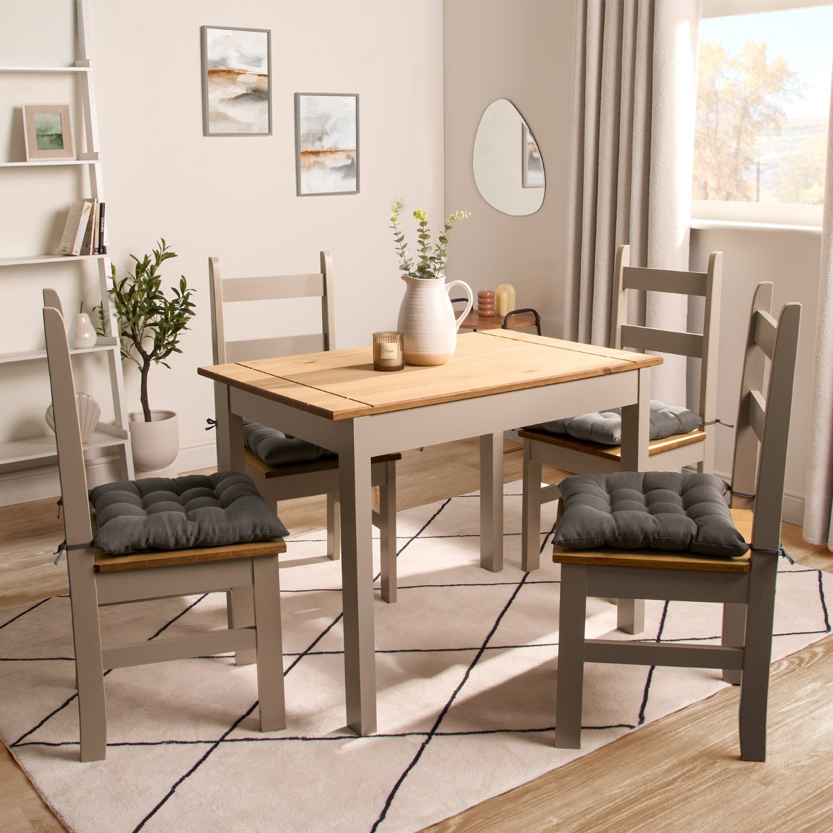 OHS Linen Look Indoor Seat Pads - Charcoal>