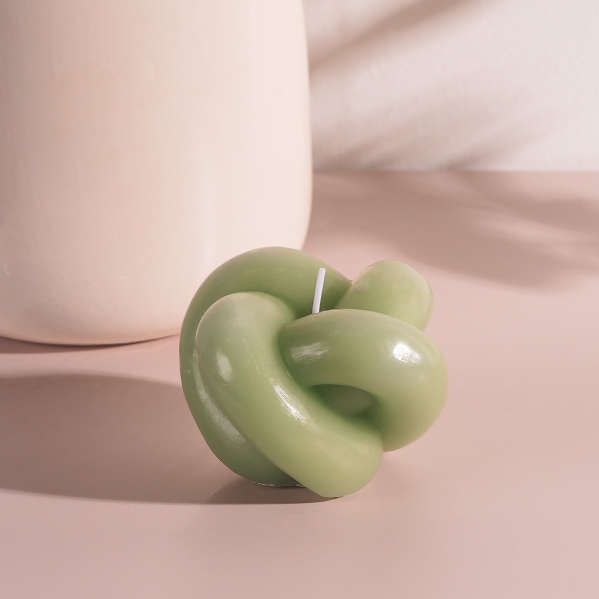 OHS Knot Decorative Candle - Green>