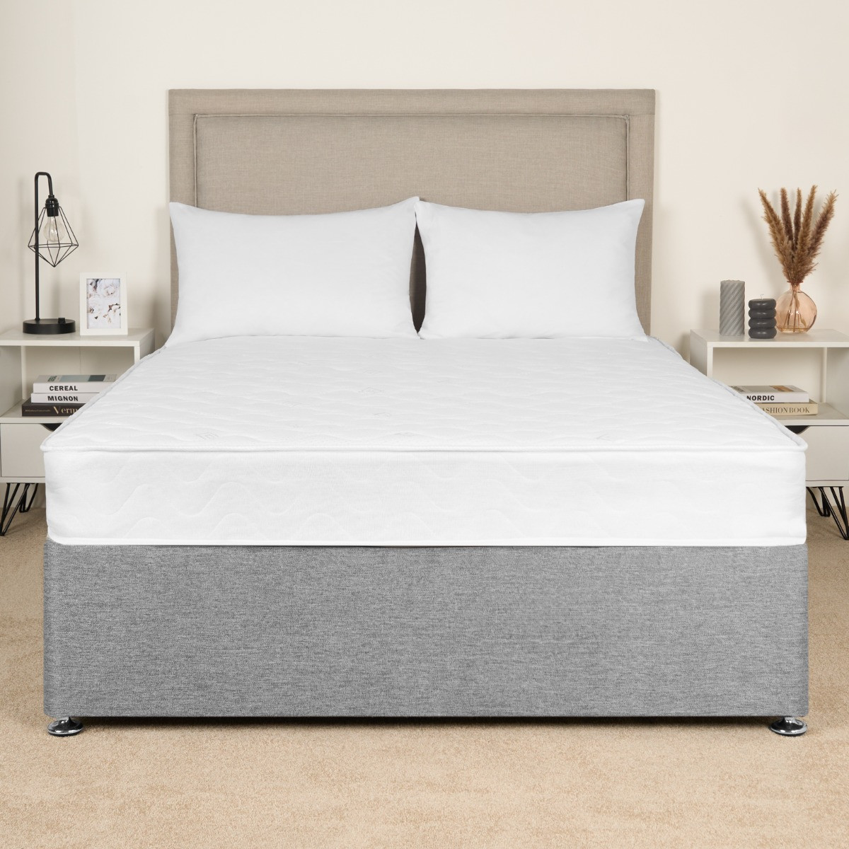 OHS Extra Comfort Memory Foam Spring Mattress, White – Single>