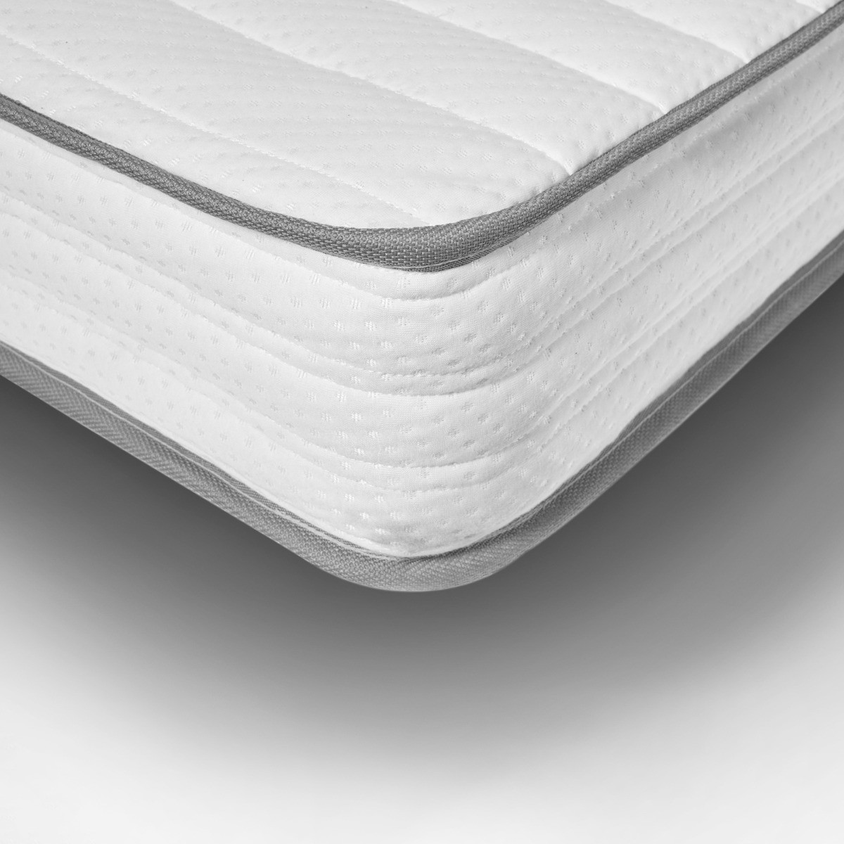 OHS Extra Comfort Memory Foam Spring Mattress, White/Grey Trim – Single>
