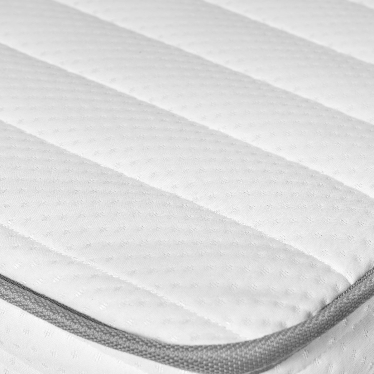 OHS Extra Comfort Memory Foam Spring Mattress, White/Grey Trim – Double>