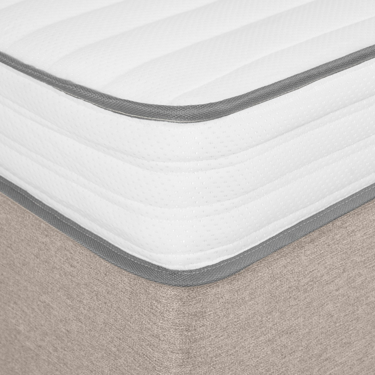 OHS Extra Comfort Memory Foam Spring Mattress, White/Grey Trim – Single>