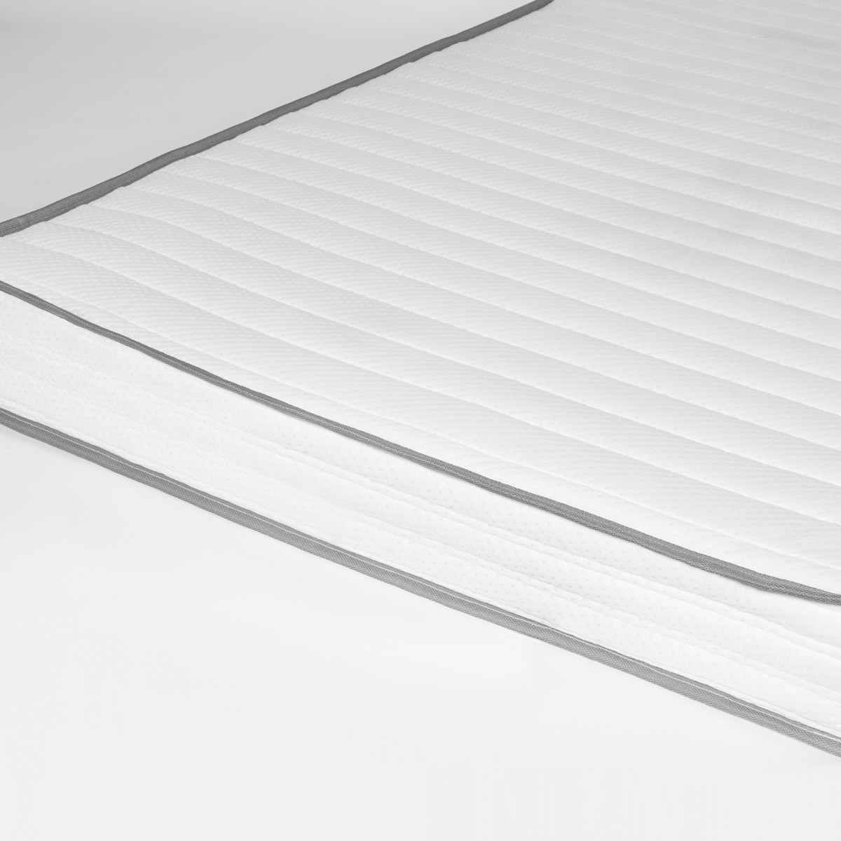 OHS Extra Comfort Memory Foam Spring Mattress, White/Grey Trim – Double>