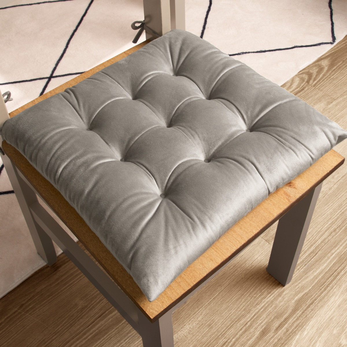 OHS Matte Velvet Indoor Seat Pads - Silver>