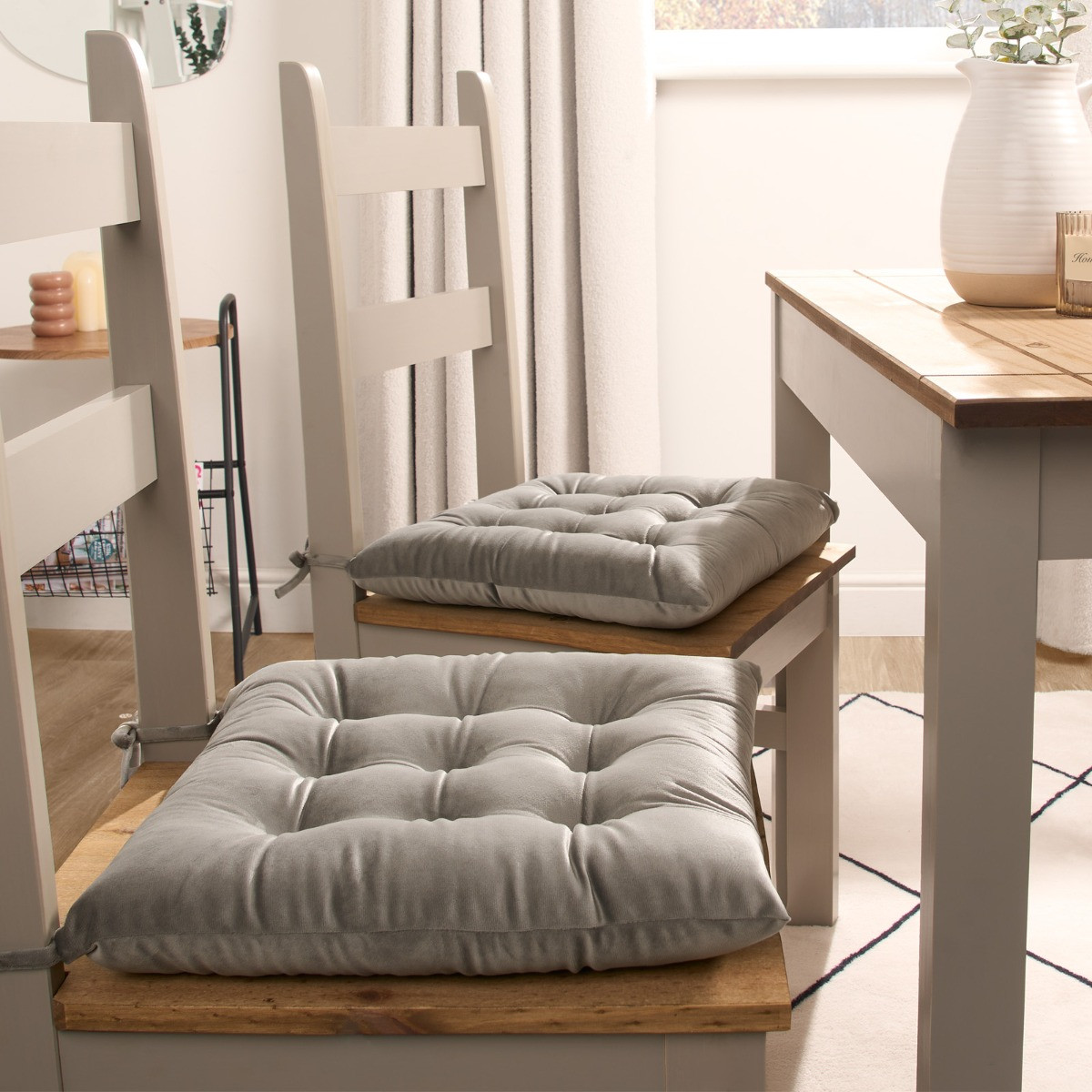 OHS Matte Velvet Indoor Seat Pads - Silver>