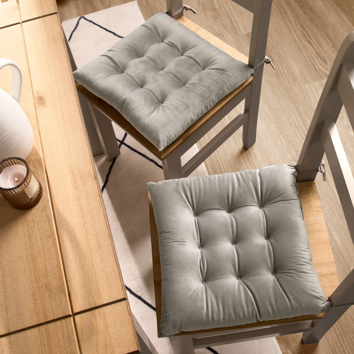 OHS Matte Velvet Indoor Seat Pads - Silver>