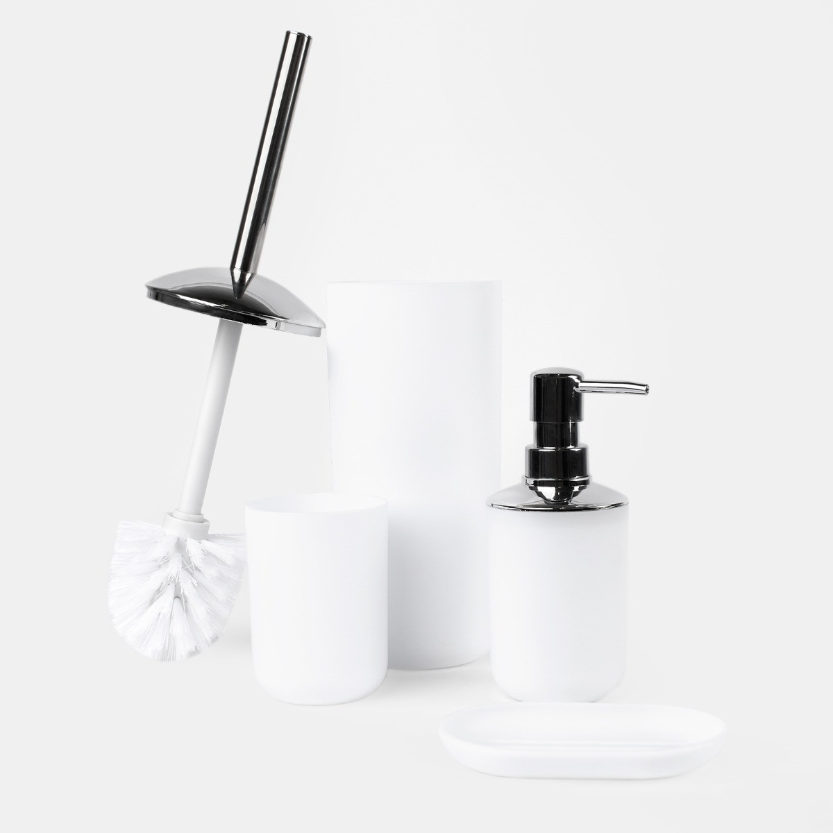OHS 4 Piece Bathroom Accessories Set White