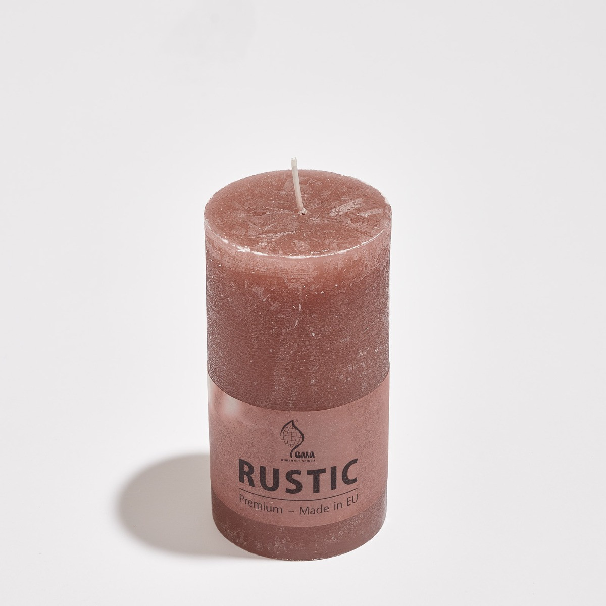 Rustic Pillar Candle - Light Brown>