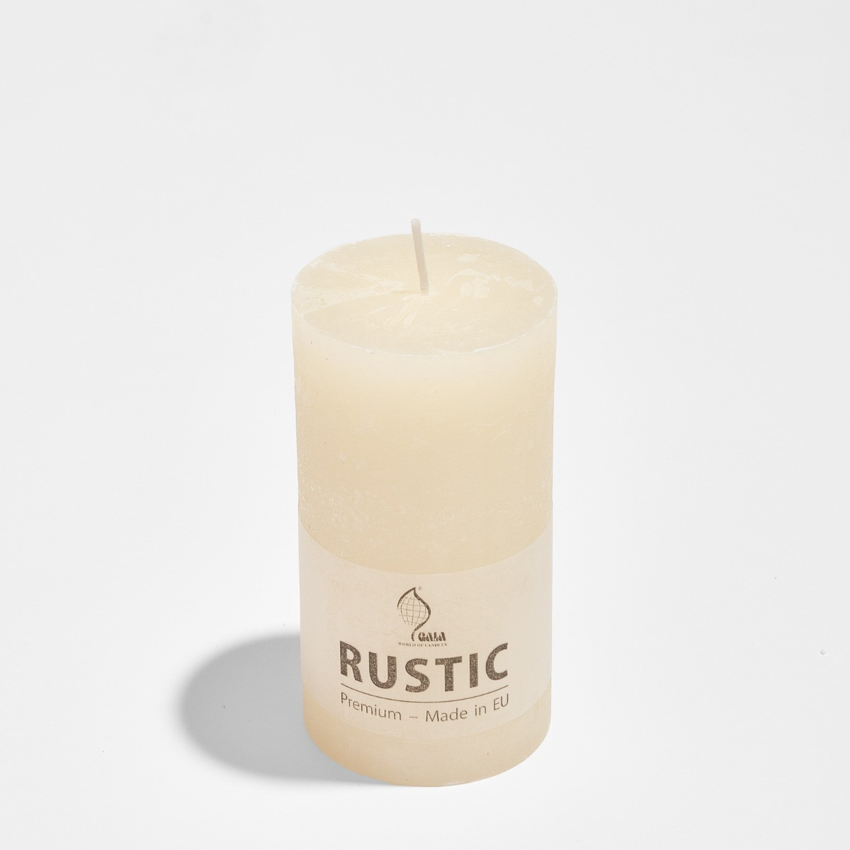 Rustic Pillar Candle - Cream>