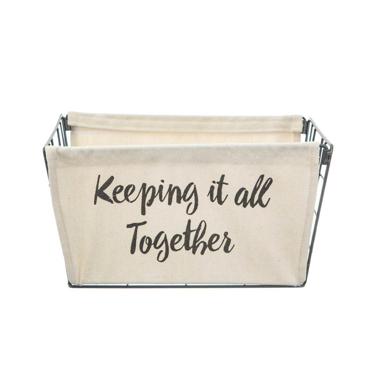 Sass & Belle Inspirational Quote Storage Basket - Cream>