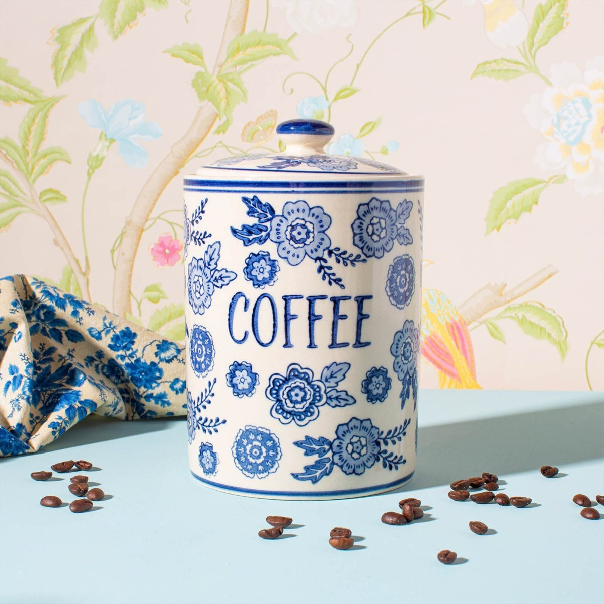 Sass & Belle Willow Coffee Storage Jar - Blue>