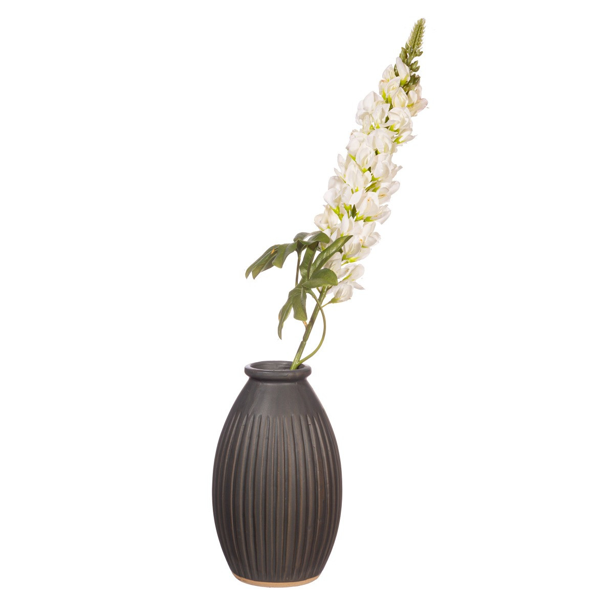 Sass & Belle Grooved Vase - Black>