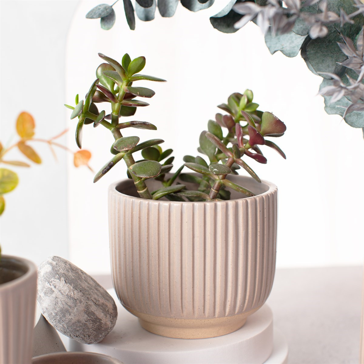 Sass & Belle Grooved Planter - Grey>
